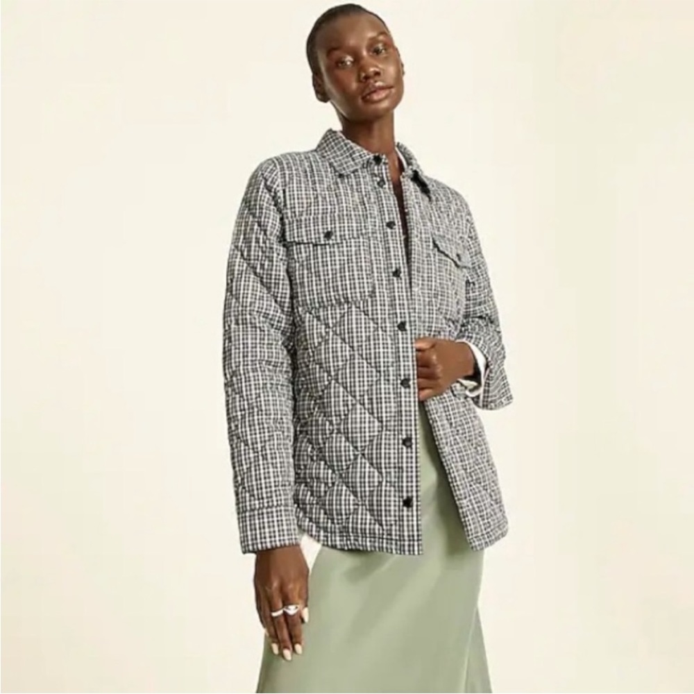J. Crew Black and White Quilted Jacket